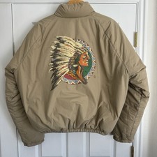 Casaco acolchoado masculino vintage polo Ralph Lauren cabeça de índio apache ganso extragrande 1992, usado comprar usado  Enviando para Brazil