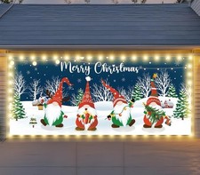 Tampa de porta dupla para garagem de Natal 7x16 pés com luzes LED porta grande banner comprar usado  Enviando para Brazil