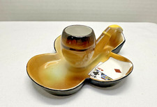 Usado, Bandeja de cachimbo de jogo de cartas de pôquer antiga Noritake Art Deco porcelana pintada à mão comprar usado  Enviando para Brazil