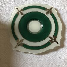 Prato/art déco vintage de vidro verde e opala Indiana 12x12 polegadas comprar usado  Enviando para Brazil