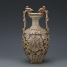 Vaso chinês canção Cizhou forno porcelana esculpido em forma de dragão de lótus 10,23 polegadas comprar usado  Enviando para Brazil
