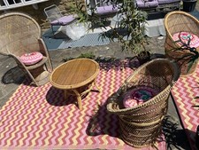 1970s wicker peacock for sale  LEEDS