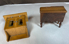2 peças Lote Vintage Casa de Bonecas Mini Madeira Strom Becker Aparador e Armário de Parede comprar usado  Enviando para Brazil