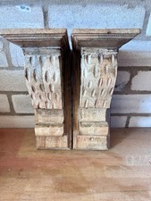 Pair carved wooden for sale  STOCKPORT