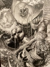 Thanos Adam Warlock Marvel Arte Original Felix Morales Aprox 11x17 Infinito comprar usado  Enviando para Brazil