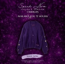 Cardigã Taylor Swift Speak Now Taylor's Version roxo malha 3XL/4XL, novo sem etiquetas comprar usado  Enviando para Brazil