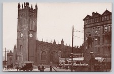 RPPC Manchester Cathedral & Early Car, Oliver Cromwell Statue c.1910s Philco comprar usado  Enviando para Brazil