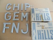 HILLS HILPEAK LETRAS DE PLACA DE ALUMÍNIO 3 1/8" DÉCADA DE 1960 com clipes de fixação, usado comprar usado  Enviando para Brazil