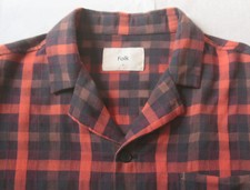 Camisa cuello campamento ropa folclórica talla 4/grande - cuadros rojos segunda mano  Embacar hacia Mexico