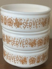 Tigelas vintage para servidor de manteiga dourada Corelle/Gemco 4 1/4” Lazy Susan, usado comprar usado  Enviando para Brazil