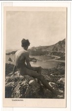 Gaetano D'Agato Vintage Prawdziwa pocztówka ze zdjęciem, Taormina, Sycylia, Nagi mężczyzna  na sprzedaż  Wysyłka do Poland