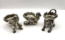 Conjunto Vintage Três Caves de Sal de Macaco Banhadas a Prata Suporte Tealita Pratos - 2004, usado comprar usado  Enviando para Brazil