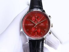 Usado, IWC Schaffhausen relógio de couro masculino automático cronógrafo vermelho português comprar usado  Enviando para Brazil