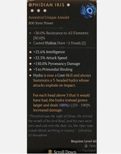 🔥Diablo 4 temporada 9 🔥 4GA Ophidian Iris Max Roll Hydra amuleto para feiticeiro comprar usado  Enviando para Brazil
