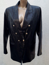 zara leather sleeve coat for sale  PRESTON