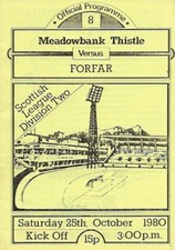 Meadowbank thistle forfar for sale  DUNBAR