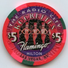 Chip Flamingo Hilton The Radio City Rockettes LE US$ 5 Las Vegas 1995 comprar usado  Enviando para Brazil