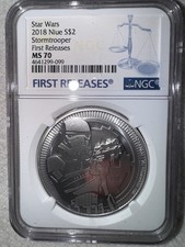 2018 Niue Star Wars $2 Stormtrooper MS70 primeiro lançamento NGC comprar usado  Enviando para Brazil