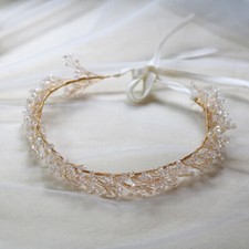 Tiara de faixa de cristal todas as contas de cristal ouro casamento concurso de noiva formatura rainha cristal comprar usado  Enviando para Brazil