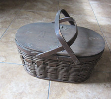 Cesta de piquenique antiga forrada em lata para geladeira HAWKEYE comprar usado  Enviando para Brazil