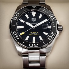 Tag Heuer automatic 41mm Aquaracer way201a  black dial watch diver calibre 5 man comprar usado  Enviando para Brazil