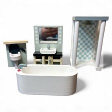Usado, Conjunto de móveis de banheiro para casa de bonecas Tender Leaf Toys miniatura fingir brincar comprar usado  Enviando para Brazil