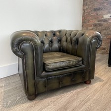 Green chesterfield leather for sale  GAINSBOROUGH
