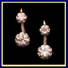 Brincos vitorianos antigos de ouro 18k platina diamantes dormentes franceses (7320), usado comprar usado  Enviando para Brazil
