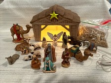 Lighted ceramic nativity for sale  Niles