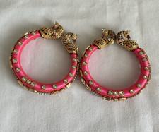 Bracelete artesanal pavão rosa fio de seda acentuado (2 1/4") comprar usado  Enviando para Brazil