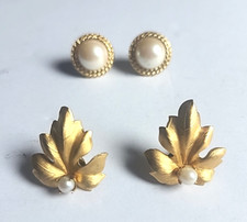 Gold pearl earrings for sale  Portage