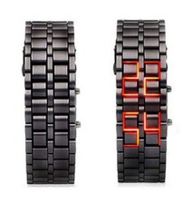 Relógio LED digital estilo lava pulseira samurai aço inoxidável presente unissex, usado comprar usado  Enviando para Brazil