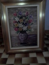 Tableau ancien fleurs d'occasion  Le Teil