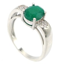 Anéis femininos de prata 9,5 presente CZ verde esmeralda branco real altamente recomendado , usado comprar usado  Enviando para Brazil