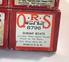 QRS word roll, rolo de música de piano player, 8796 barcos de camarão, Walt Disney 1951 comprar usado  Enviando para Brazil