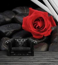 Foto Tapete Rot Rosen Blumen Wandbild Blumen und Schwarz Steine Zusammensetzung comprar usado  Enviando para Brazil