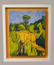 Usado, Pintura abstrata vintage moderna de paisagem em tela 20x16 emoldurada comprar usado Usado, Pintura abstrata vintage moderna de paisagem em tela 20x16 emoldurada comprar usado  Enviando para Brazil