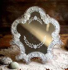 Usado, Antique Venetian Vanity or Wall Mirror Vintage Murano Glass Flowers comprar usado  Enviando para Brazil