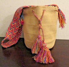 Bolsa Wayuu Mochila Balde Boho Colômbia rioacha Amarelo Laranja Rosa Azul Verde #66, usado comprar usado  Enviando para Brazil