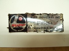 Vintage 1972 Rupp Mini Assento de Bicicleta Número de Série Etiqueta Adesivo Original, usado comprar usado  Enviando para Brazil