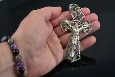 Pingente extragrande de prata esterlina crucifixo, usado comprar usado  Enviando para Brazil