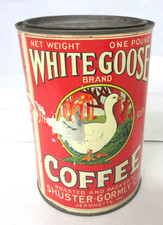 LATA DE CAFÉ VINTAGE PUBLICIDADE MARCA GANSO BRANCO COM TAMPA JEANNETTE PA 166-P comprar usado  Enviando para Brazil