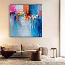 Arte de parede rosa abstrata feita à mão pintura a óleo sobre tela sala de estar decoração para casa comprar usado  Enviando para Brazil