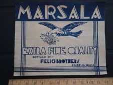 MALTA - RÓTULO DE GARRAFA VINTAGE - VINHO MARSALA - FELICI BROTHERS ZEBBUG  comprar usado  Enviando para Brazil