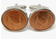 Abotoaduras elegantes com bola de rugby Perfeitas para entusiastas - Moedas reais comprar usado  Enviando para Brazil