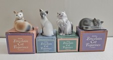 Juego de 4 cajas de porcelana atigradas persas siamesas Calico 1984 vintage de gatos Avon segunda mano  Embacar hacia Mexico