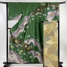 Kimono Visit Kimono Set 62" L, 26.5" Manga, Faixa Obi Japanase Usado comprar usado  Enviando para Brazil