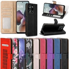 Capa telefone suporte flip bloco RFID carteira couro 5G para Motorola Moto G56 comprar usado  Enviando para Brazil