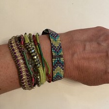 Pulseira Hipanema Multi Strand fecho magnético brilhante boho chique joias de praia comprar usado  Enviando para Brazil