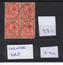GB - George V (931) - 1912/24 2d valor Royal Cypher preto de 4 - cancelamentos finos comprar usado  Enviando para Brazil